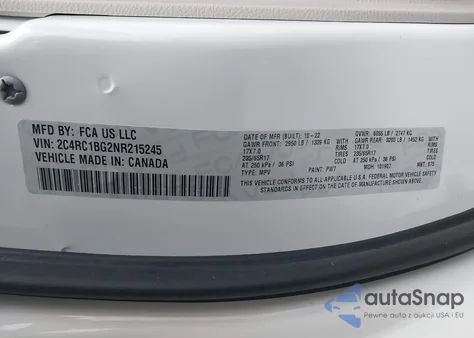 2022 Chrysler Pacifica Touring L from USA, damaged, VIN 2C4RC1BG2NR215245